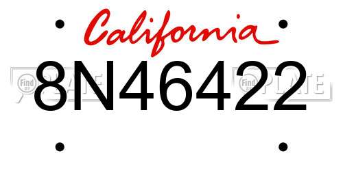 8N46422 California License Plate