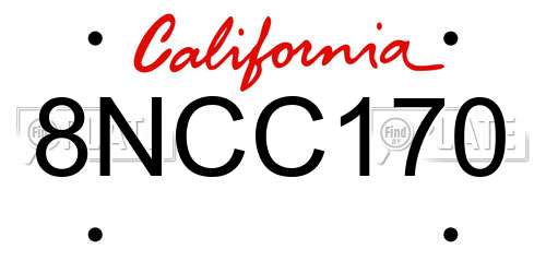 8NCC170 California License Plate