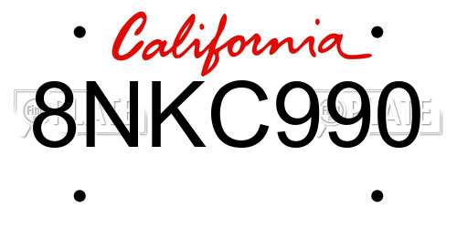 8NKC990 California License Plate
