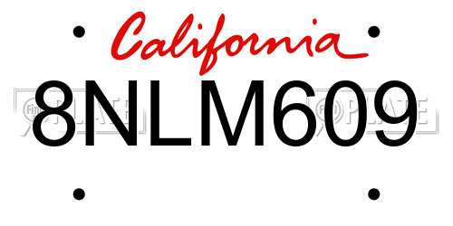 8NLM609 California License Plate