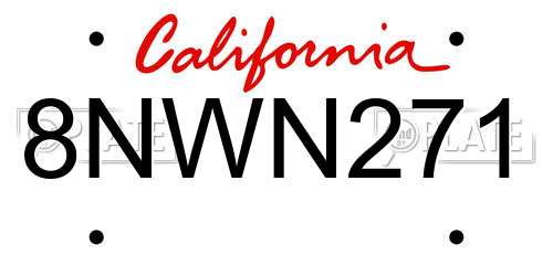 8NWN271 California License Plate
