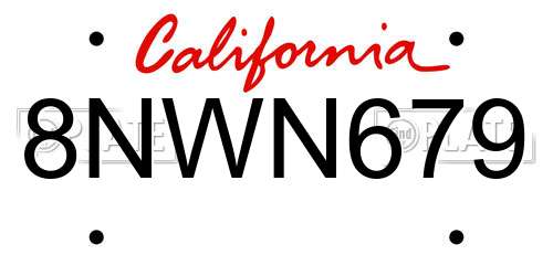 8NWN679 California License Plate