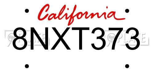 8NXT373 California License Plate