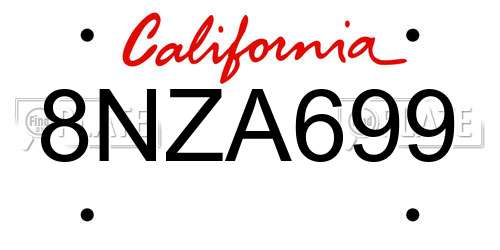 8NZA699 California License Plate