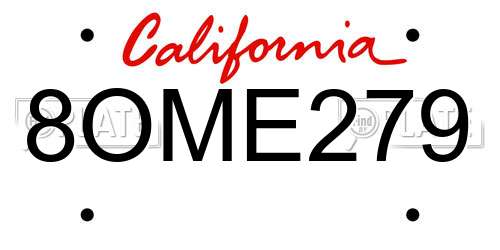 8OME279 California License Plate
