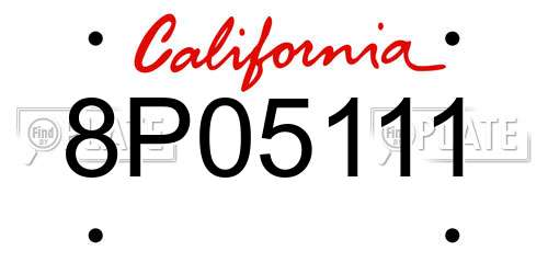 8P05111 California License Plate