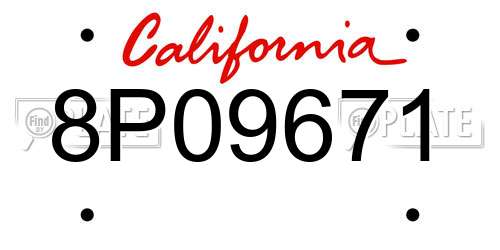 8P09671 California License Plate