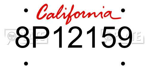8P12159 California License Plate
