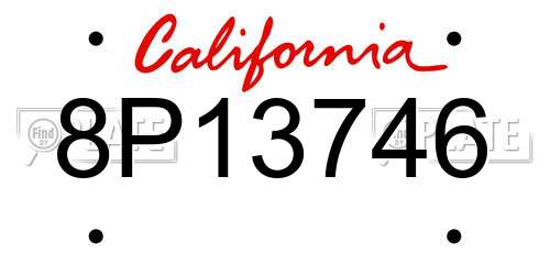 8P13746 California License Plate