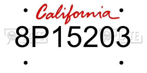 8P15203 California License Plate
