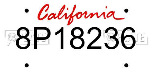 8P18236 California License Plate