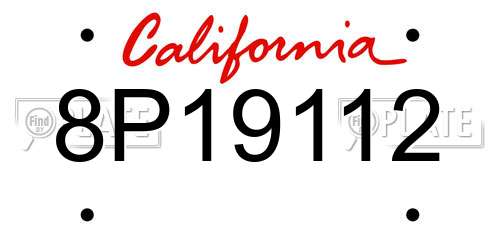 8P19112 California License Plate