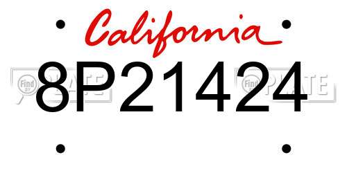 8P21424 California License Plate