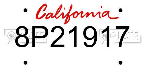 8P21917 California License Plate
