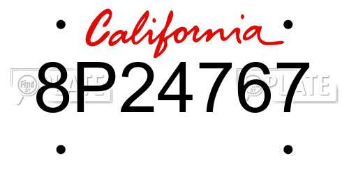 8P24767 California License Plate