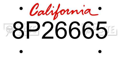 8P26665 California License Plate
