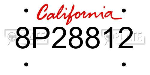 8P28812 California License Plate