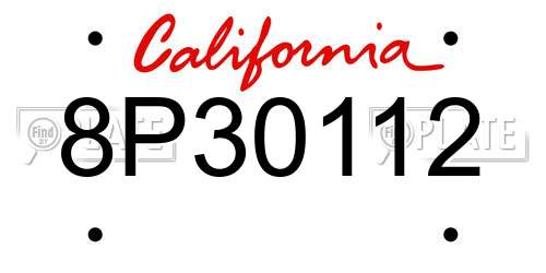 8P30112 California License Plate