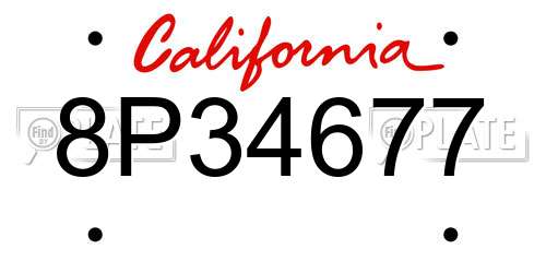 8P34677 California License Plate