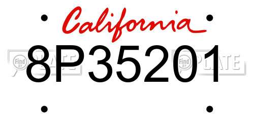8P35201 California License Plate