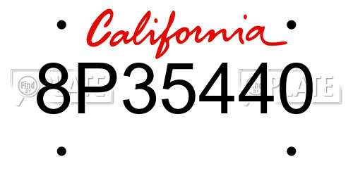 8P35440 California License Plate