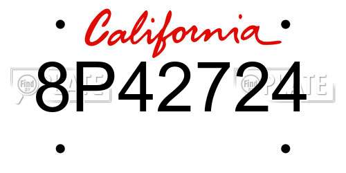 8P42724 California License Plate