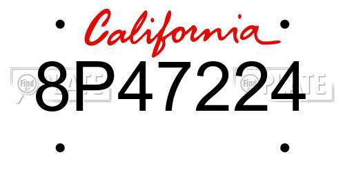 8P47224 California License Plate