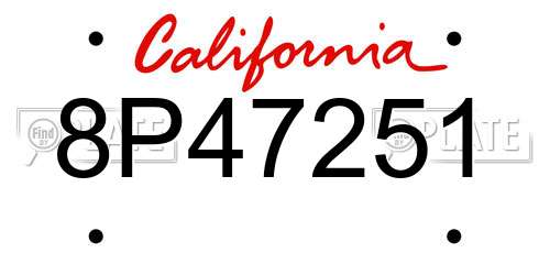 8P47251 California License Plate
