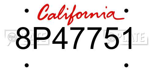 8P47751 California License Plate