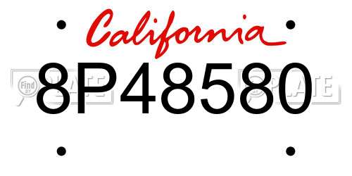 8P48580 California License Plate