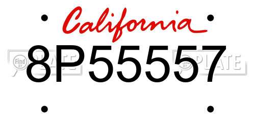 8P55557 California License Plate