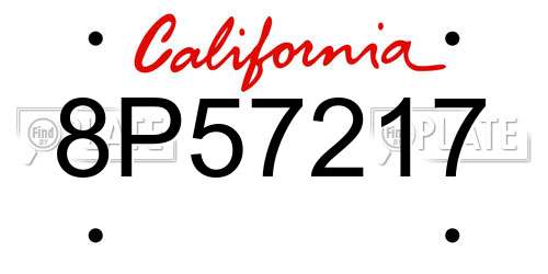 8P57217 California License Plate