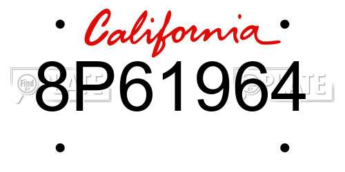 8P61964 California License Plate