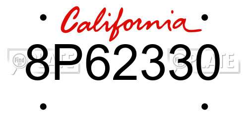 8P62330 California License Plate