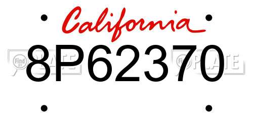 8P62370 California License Plate