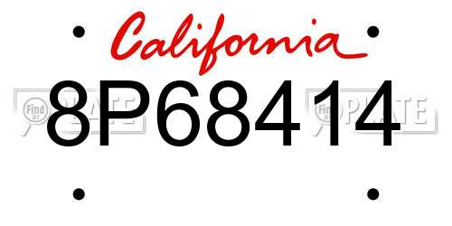 8P68414 California License Plate