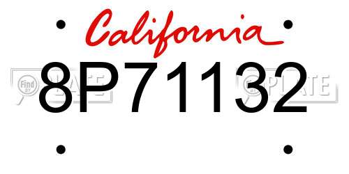 8P71132 California License Plate