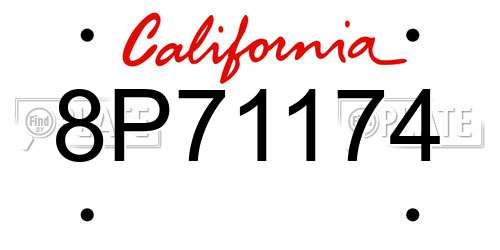 8P71174 California License Plate
