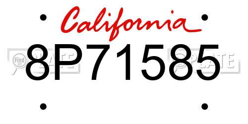 8P71585 California License Plate