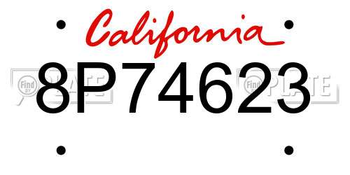 8P74623 California License Plate