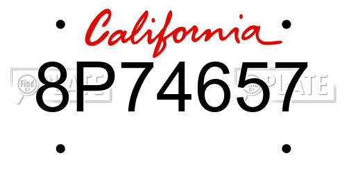 8P74657 California License Plate