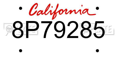 8P79285 California License Plate