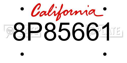 8P85661 California License Plate