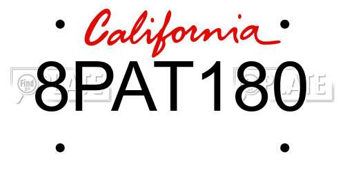 8PAT180 California License Plate