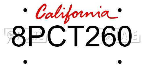8PCT260 California License Plate