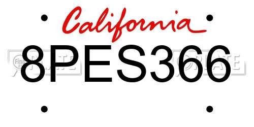 8PES366 California License Plate