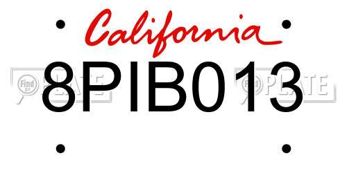 8PIB013 California License Plate