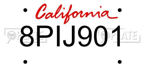 8PIJ901 California License Plate
