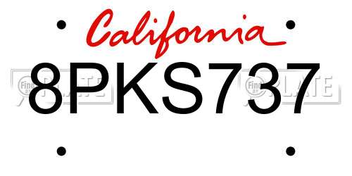 8PKS737 California License Plate