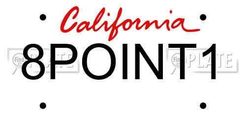 8POINT1 California License Plate